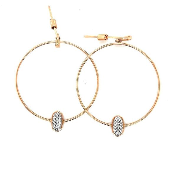 Kendra Scott Elora 14K Rose Gold Diamond Earrings - Picture 1 of 8